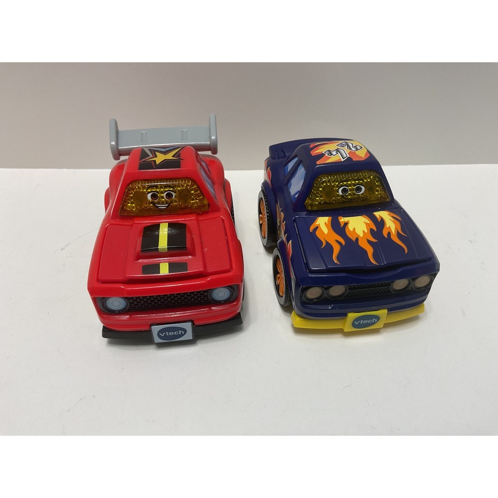 VTech Go Go Smart Wheels Race Car Lot Red Muscle Purple Flame Light Up Sound Toy